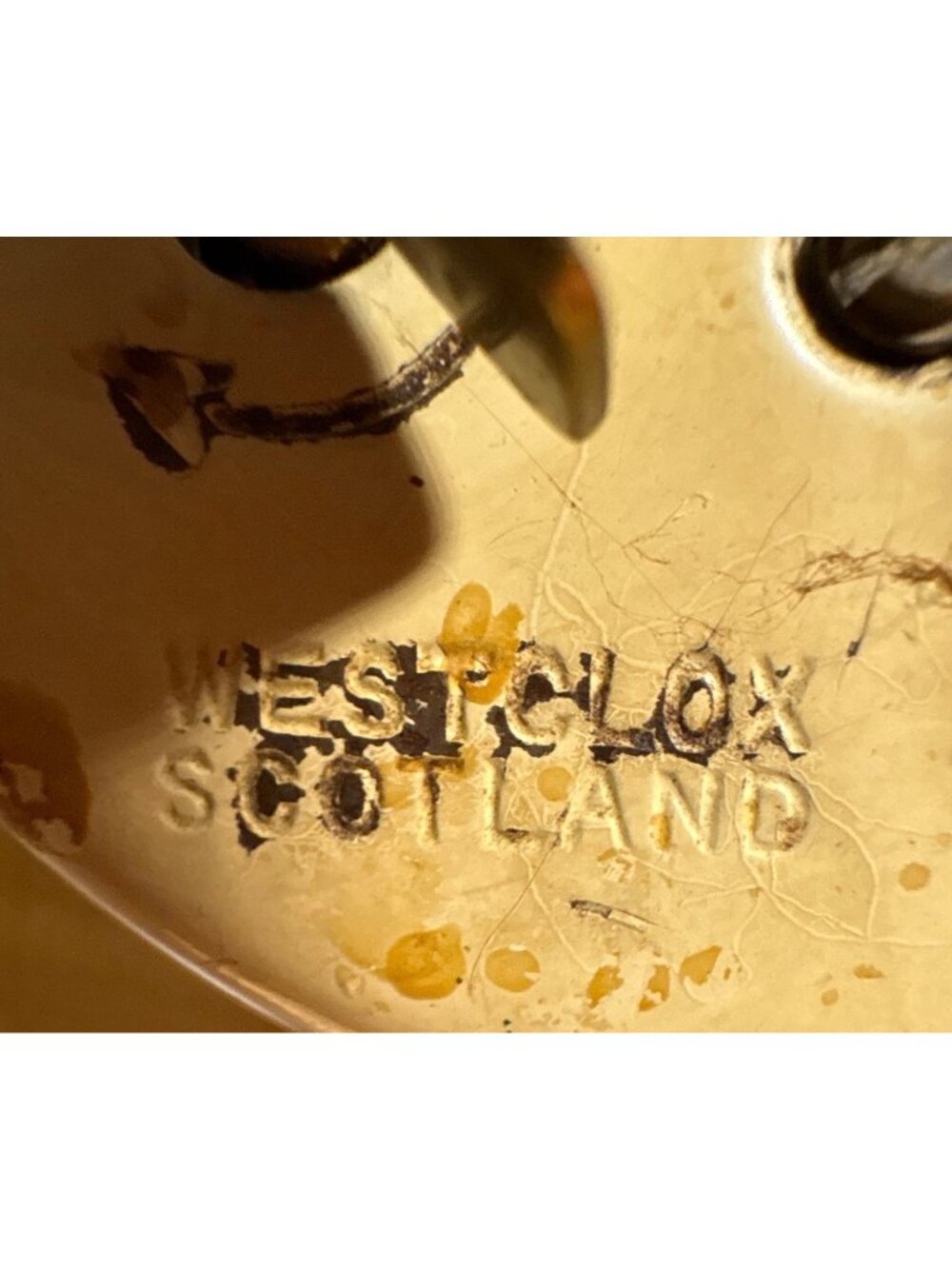 Westclox Scotland Alarm Clock With Marbled Yellow Case & Black Dial Wind Up 3.5" - Picture 6 of 10